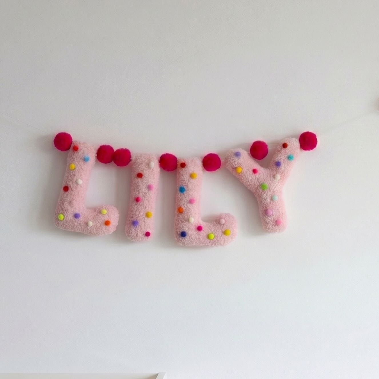 Personalized Plush Name Garland | Handmade Nursery Decor