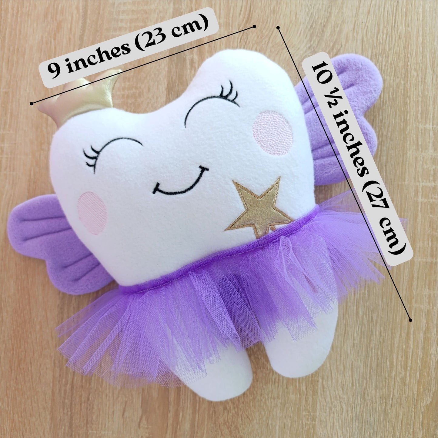 Custom Tooth Fairy Pillow for Girls with Name Embroidery – Handmade Plush First Tooth Milestone Gift & Personalized Baby Keepsake