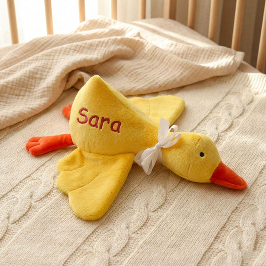 Personalized Plush Goose Toy – Custom Handmade Baby Heirloom