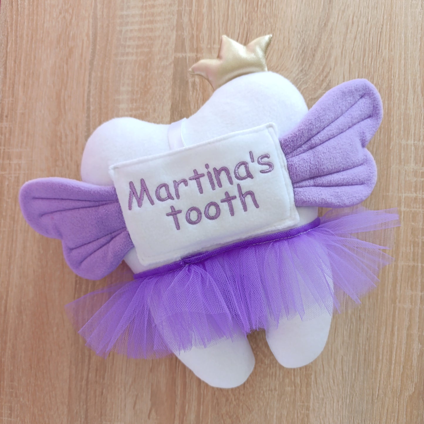 Custom Tooth Fairy Pillow for Girls with Name Embroidery – Handmade Plush First Tooth Milestone Gift & Personalized Baby Keepsake