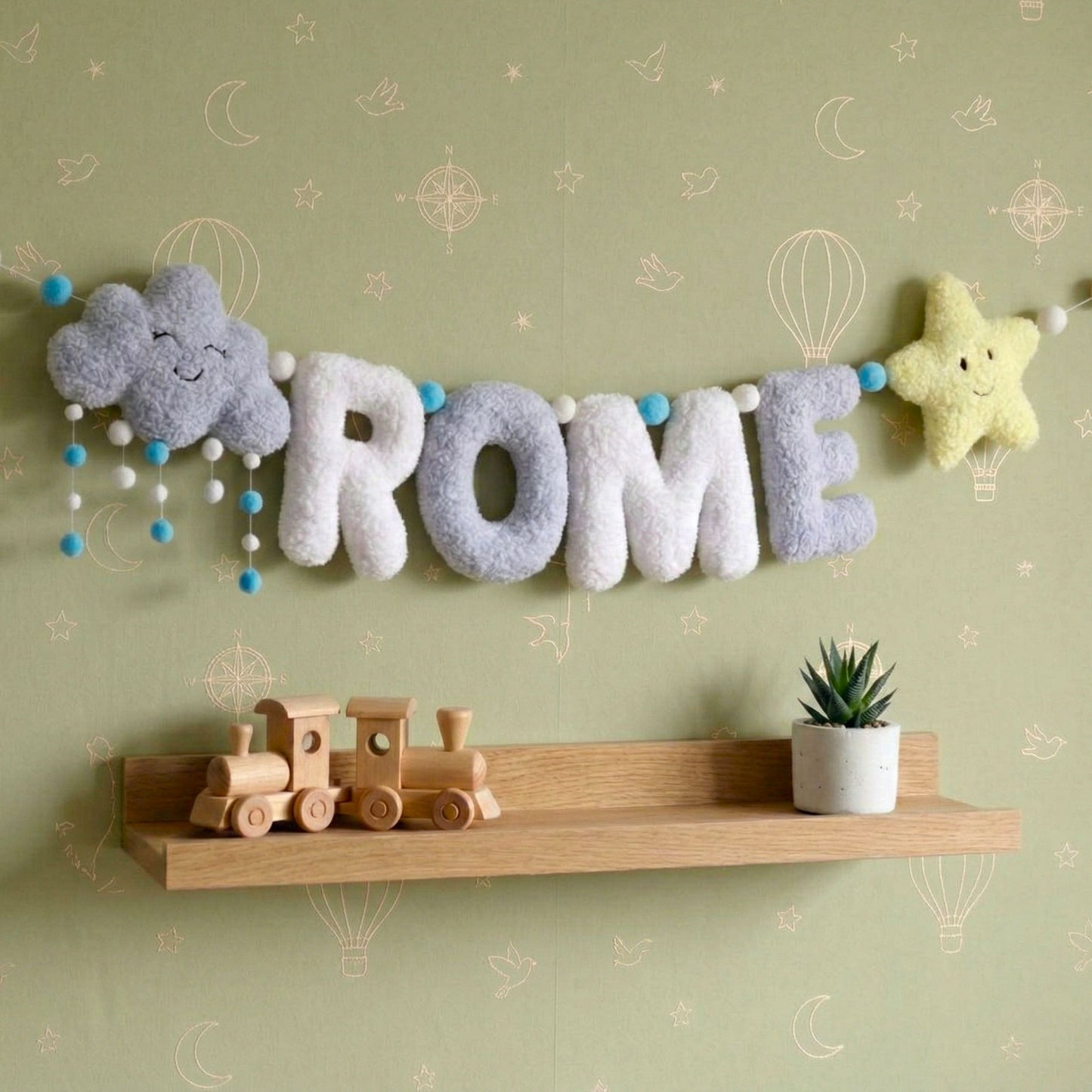 baby name bunner cloud with star