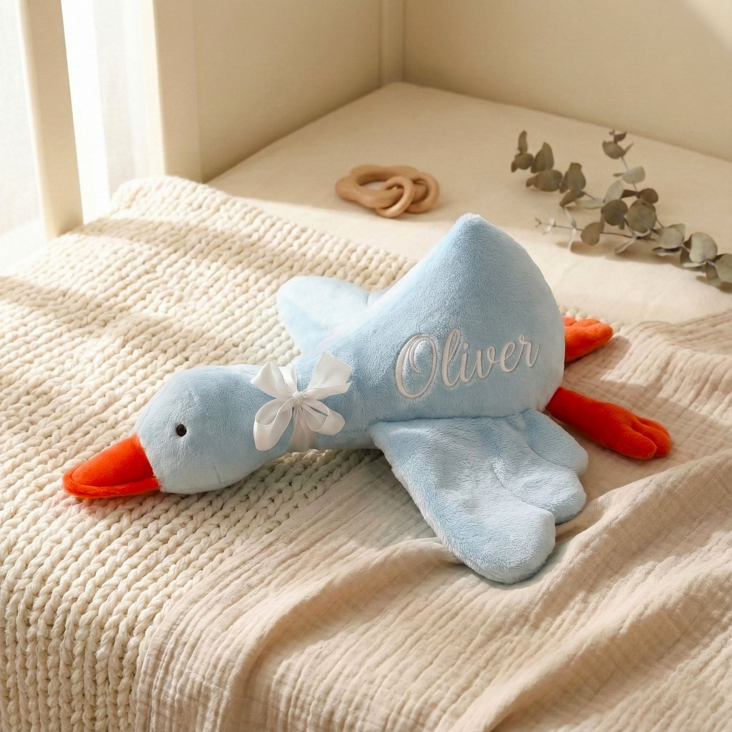 Personalized Plush Goose Toy – Custom Handmade Baby Heirloom
